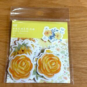 MO-CARD Deco Stickers: 45-Piece Floral Stickers, Yellow Varietals